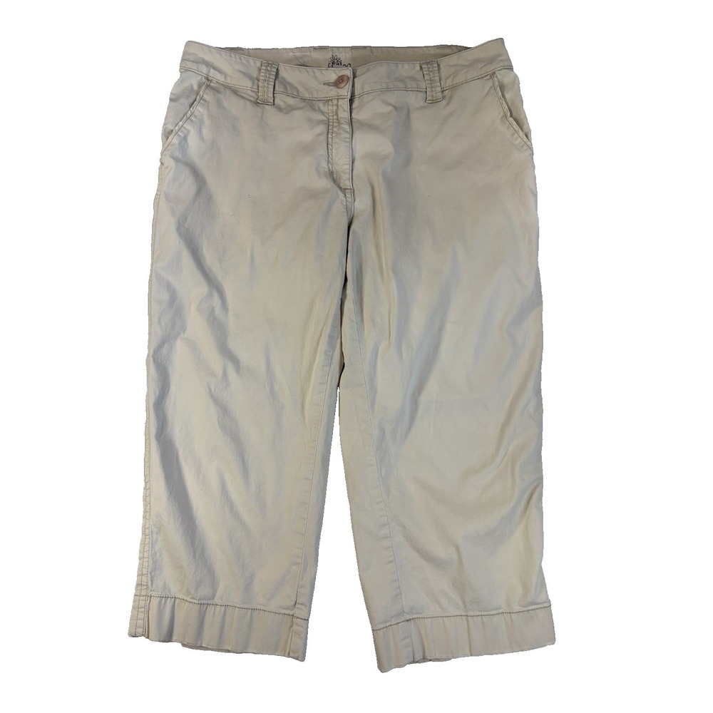 Caslon Women's 16W Beige Wide Leg Capri Pants Y2K‎ 90's Neutral Streetwear Urban